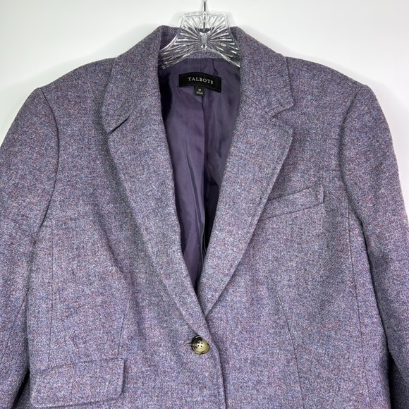 Talbots Purple Wool Blend Blazer Jacket Size 12 - Picture 2 of 8